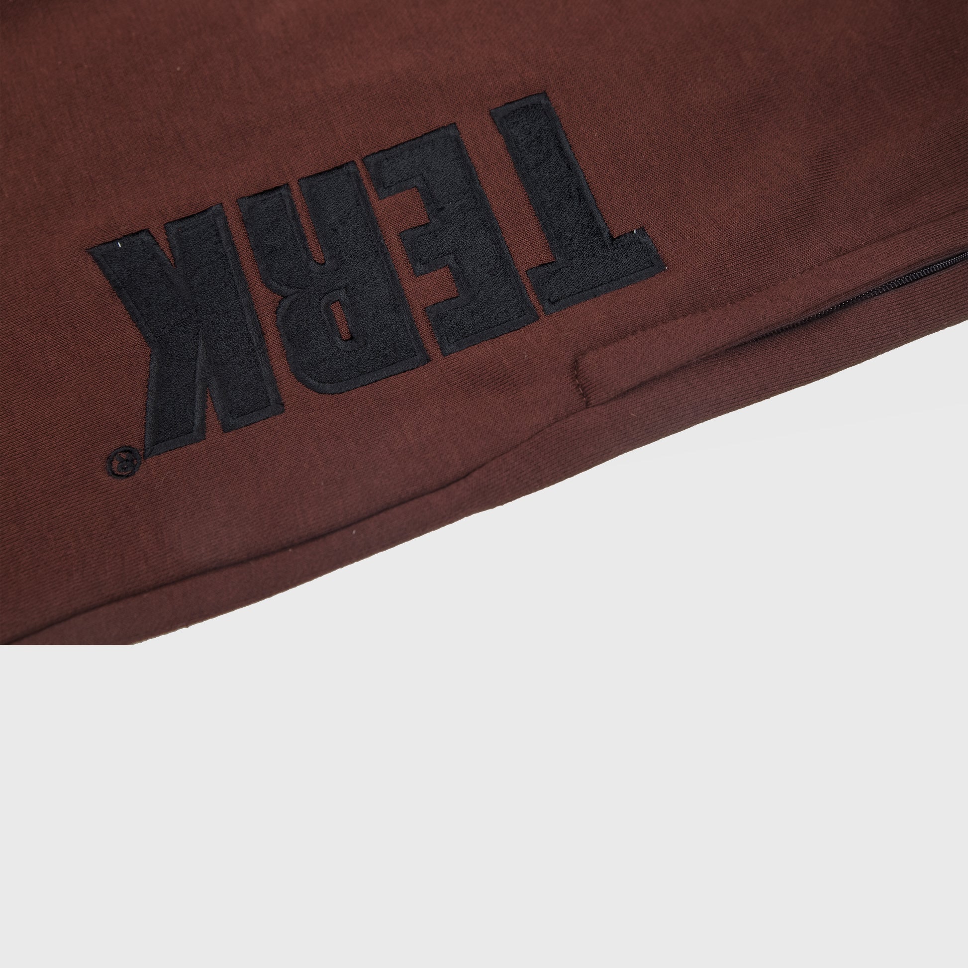 CHOCOLATE SWEATPANTS WITH BLACK TERK EMBROIDERED LOGO