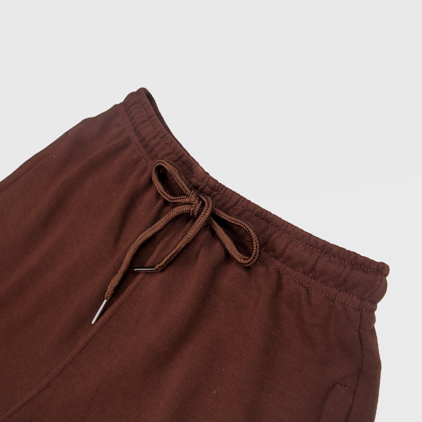 CHOCOLATE SOLID SWEAT SHORTS WITH BROWN TERK EMBROIDERED LOGO
