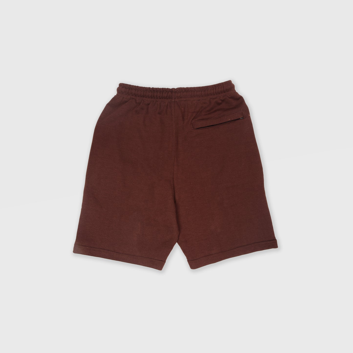 CHOCOLATE SOLID SWEAT SHORTS WITH WHITETERK EMBROIDERED LOGO