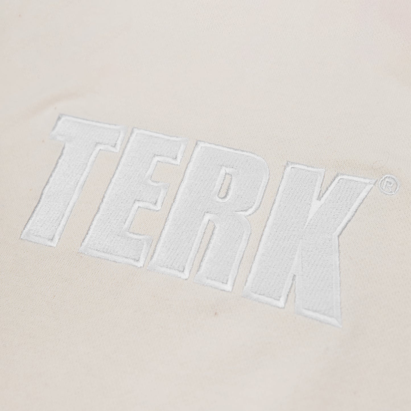 WHITE TERK VANILLA HOODIE WITH EMBROIDERED LOGO
