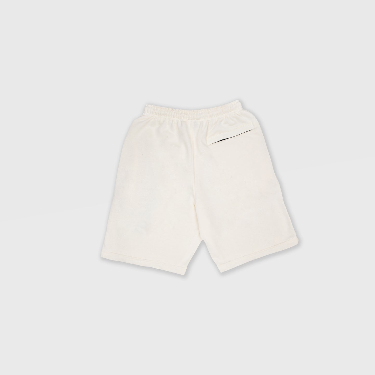 VANILLA SOLID SWEAT SHORTS WITH WHITE TERK EMBROIDERED LOGO