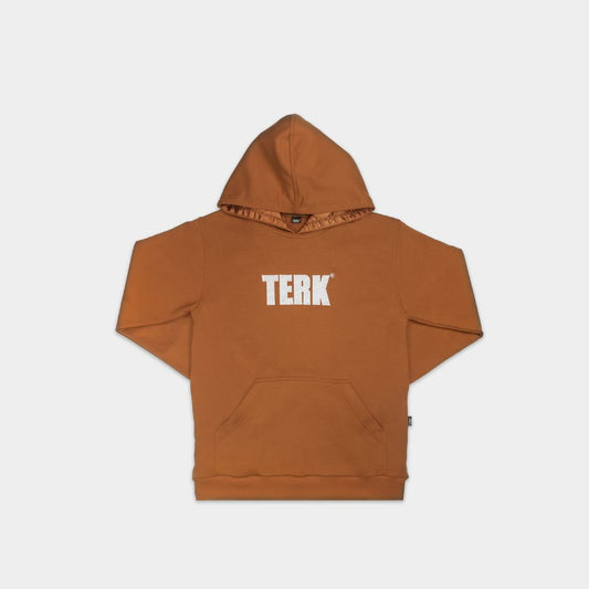 WHITE TERK SADDLE HOODIE WITH EMBROIDERED LOGO