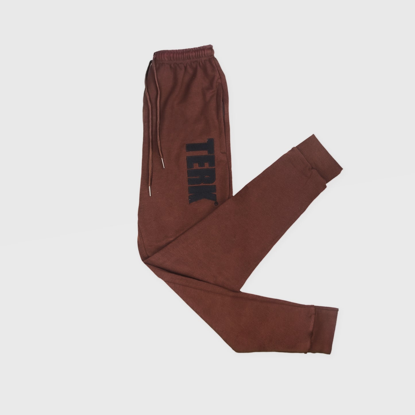 CHOCOLATE SWEATPANTS WITH BLACK TERK EMBROIDERED LOGO