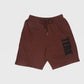 CHOCOLATE SOLID SWEAT SHORTS WITH BLACK TERK EMBROIDERED LOGO