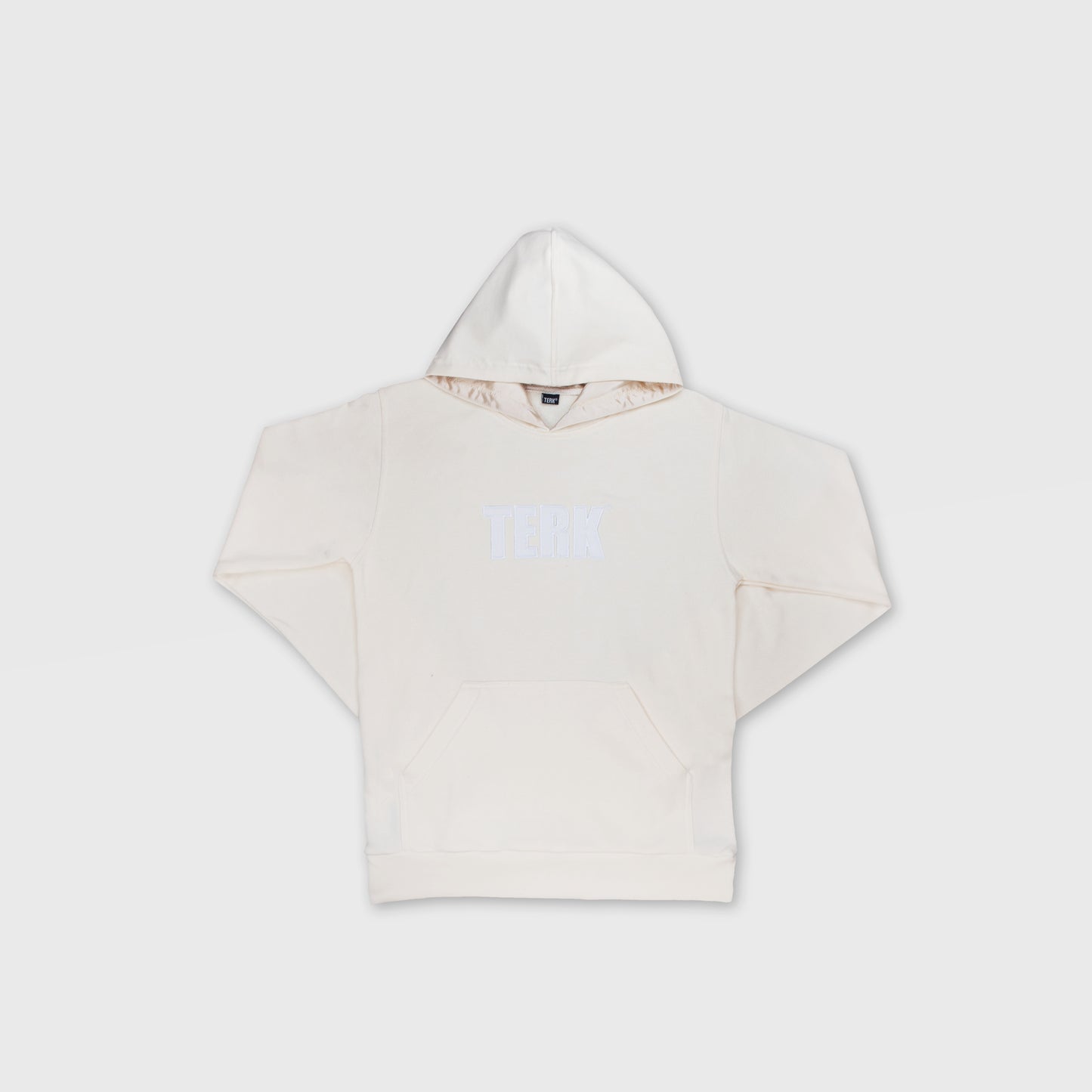 WHITE TERK VANILLA HOODIE WITH EMBROIDERED LOGO