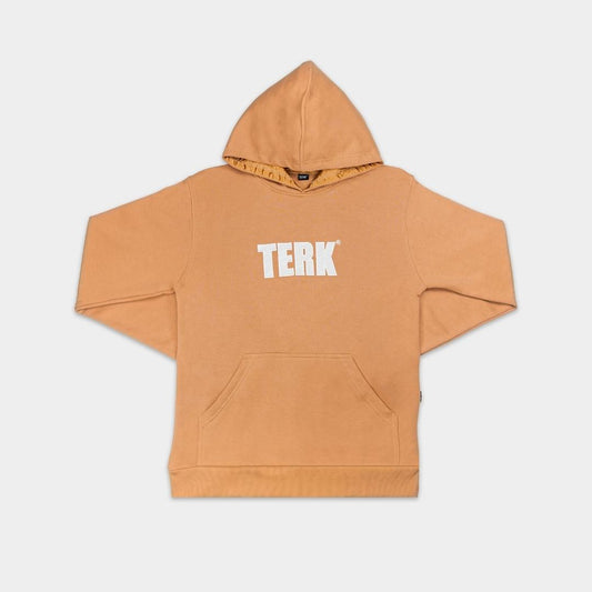 White Terk Camel Hoodie with Embroidered Logo